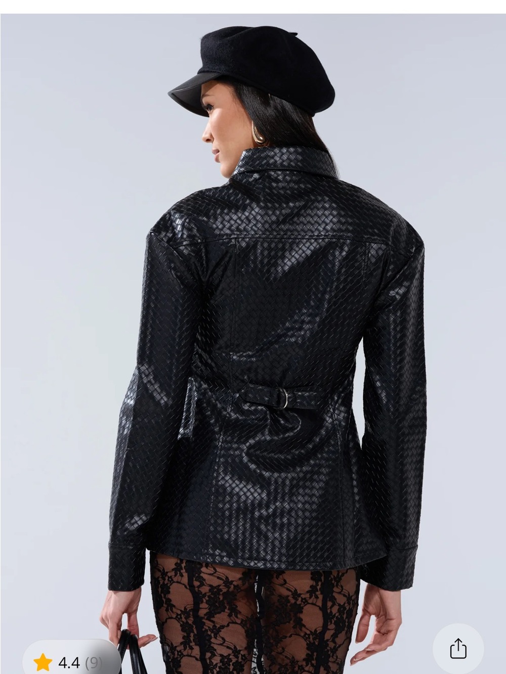 AKIRA FEELING RICH FAUX LEATHER BUTTON DOWN IN BLACK Size XLXL - Picture 3 of 5